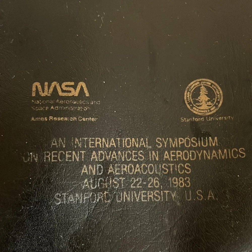 Vintage NASA & Stanford university aerodynamics symposium briefcase clutch